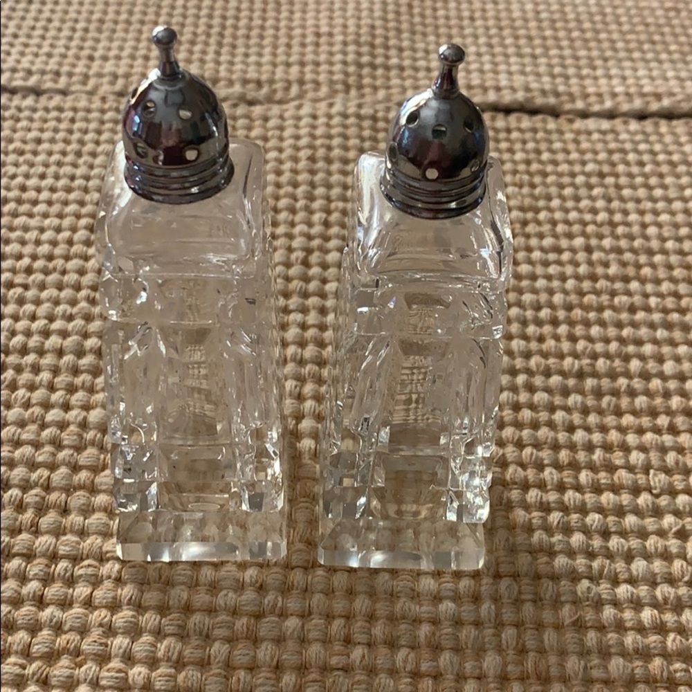 Vintage glass salt & pepper shakers